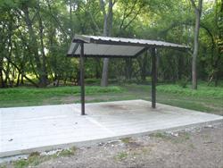 Picnic shelter in canoe campground