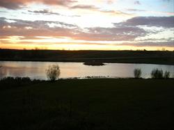 Sunset over the pond