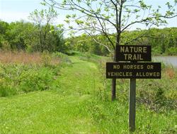 Several miles of hiking trails are available at Slip Bluff Park.