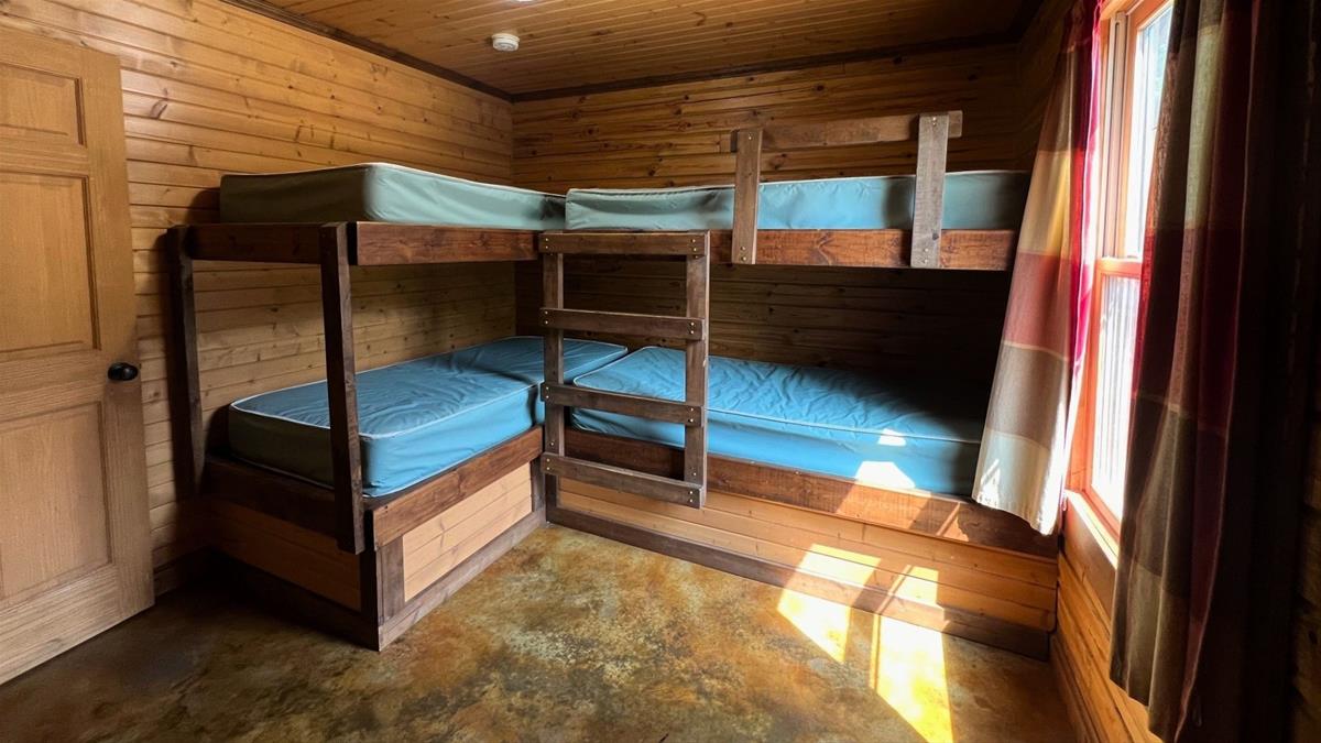 Cabin Bedroom with double bunk beds