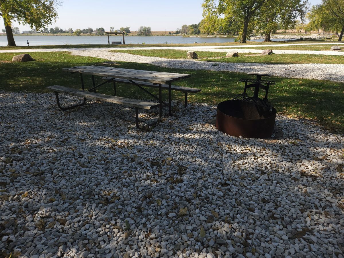 Site 29 – Picnic table area and fire ring with grill