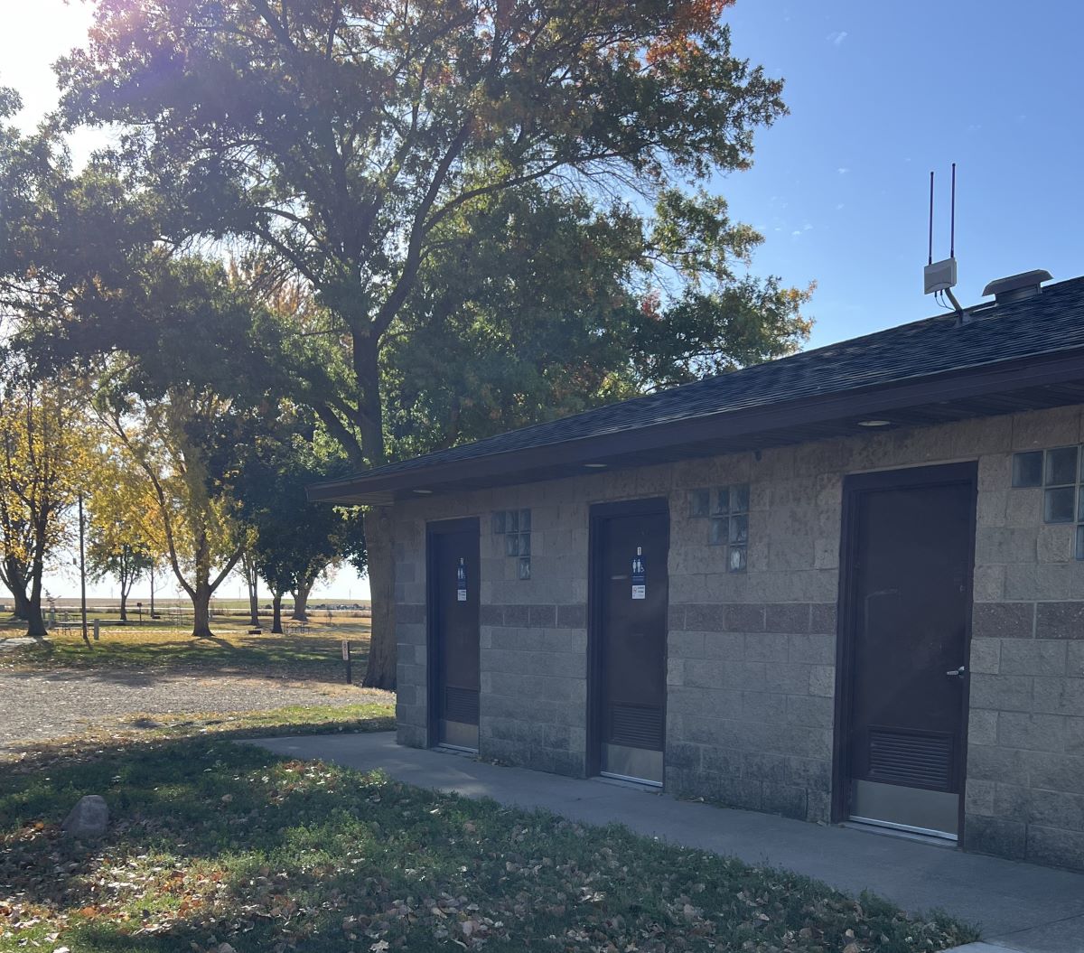 Mill Creek campground shower building with full service restrooms