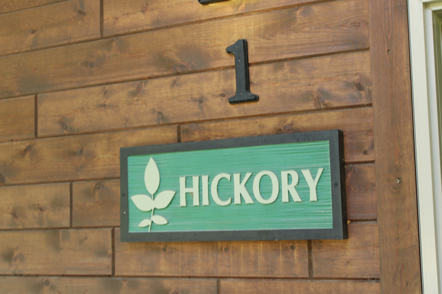 Cabin 1 Hickory name plackard