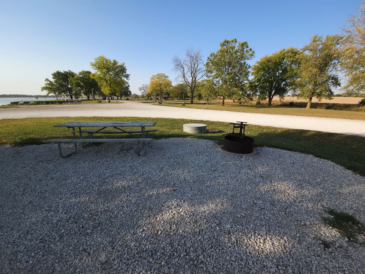 Site 1 - picnic table area and fire ring with grill