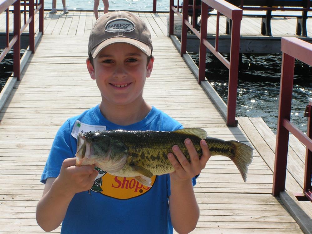 Young Fisherman Showing Off His Largemouth Bass Catch