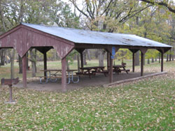 Picnic shelter at West Idlewild Campground