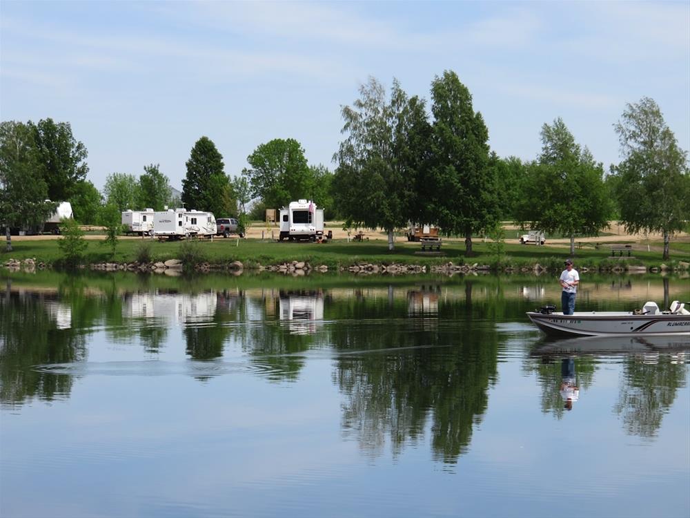 Fishing Boat with Campground In the Background