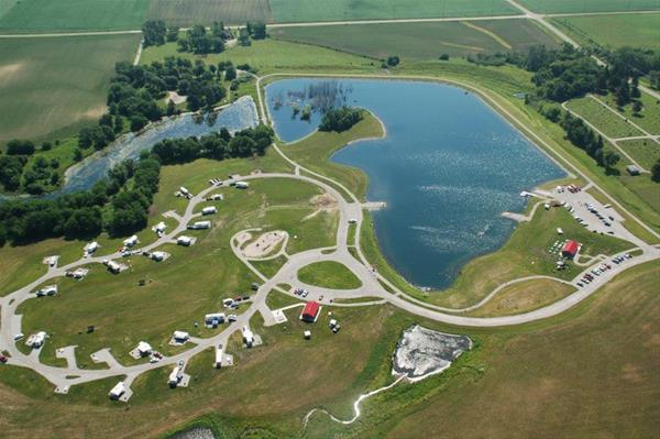 Dakins Lake Main Campground aerial view
