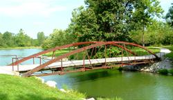 Bow bridges on the trails at Kent Park - Johnson County, IA