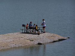 Jetties provide easy access to lake