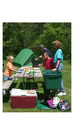 Camping is a great family activity.