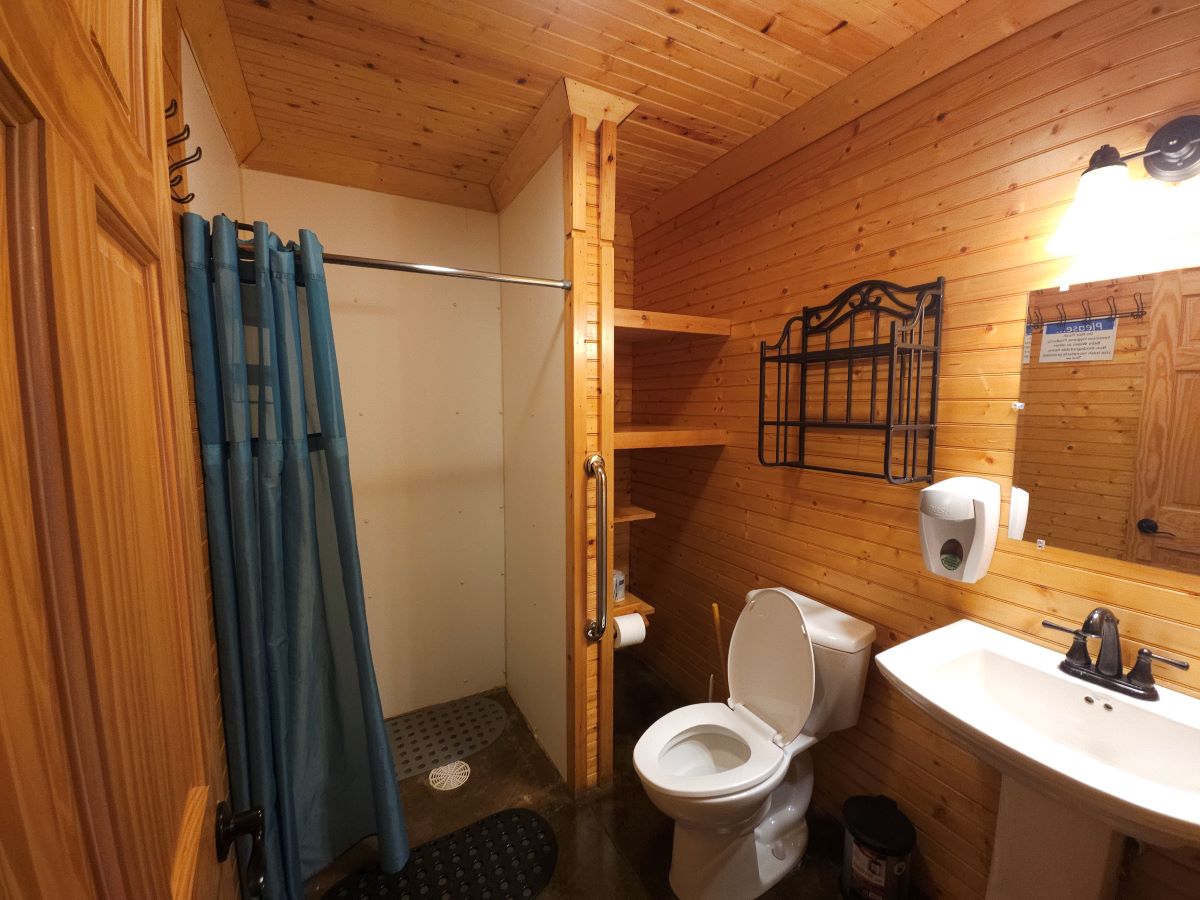 Hilltop Cabin - Bathroom with shower