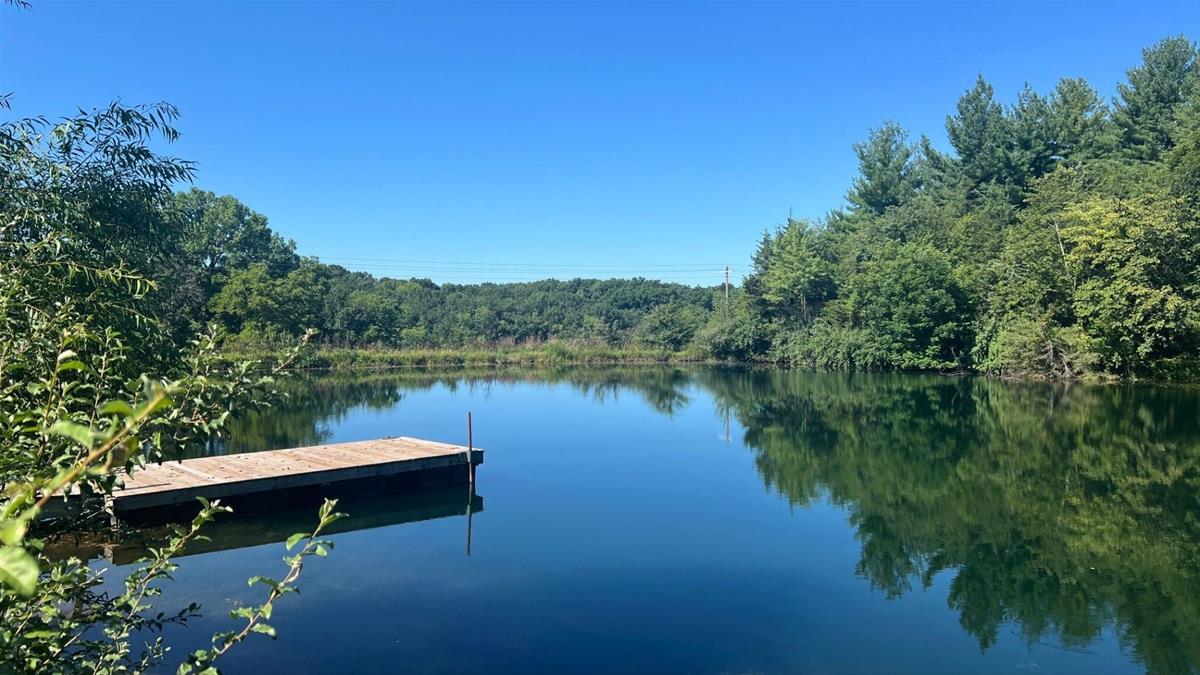 Pond in front of cabin