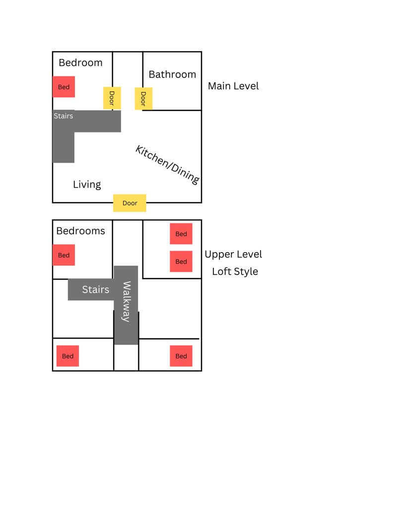 12 person cabin layout picture for both floors