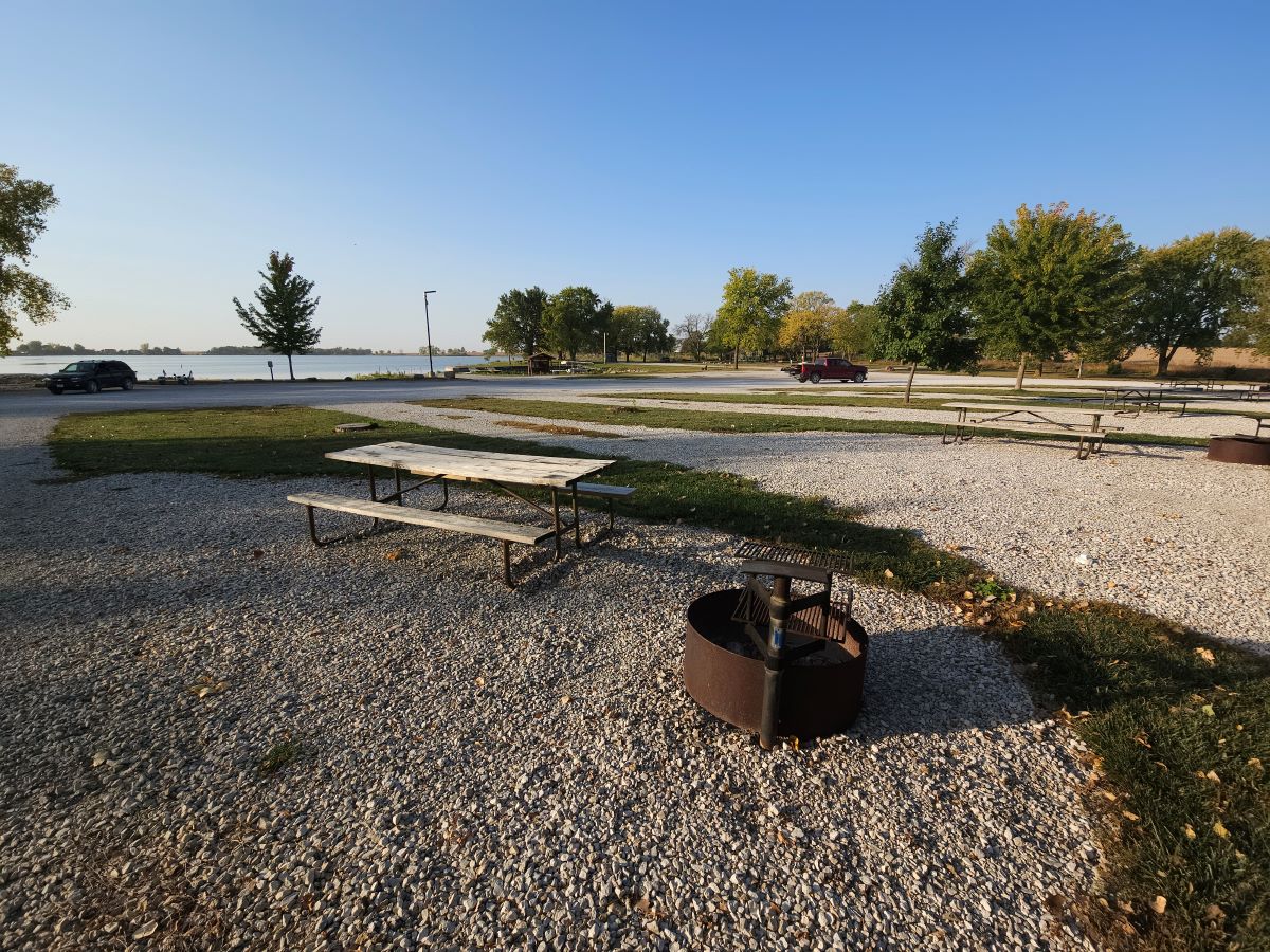 Site 5 – Picnic table area and fire ring with grill